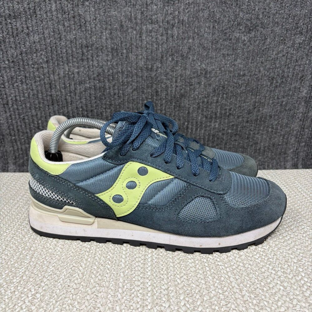 Saucony Shadow Original Navy Blue Lime Green Suede Shoes Men’s 10 S2108-881